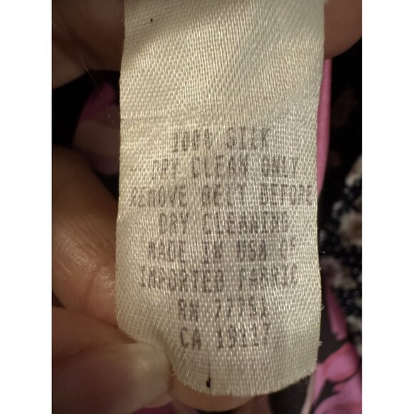 Vintage Betsey Johnson Y2K 90s Black Pink Silk Spaghetti Straps Midi Dress SizeS - Picture 9 of 9